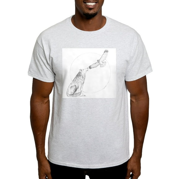 CafePress - Wolf And Hawk Light T Shirt - Men's Classic Graphic T-Shirt
