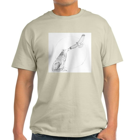 CafePress - Wolf And Hawk Light T Shirt - Men's Classic Graphic T-Shirt