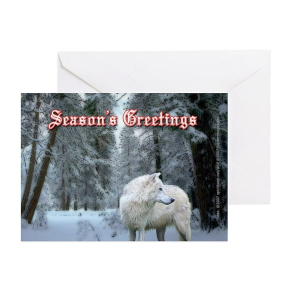 CafePress - Wolf Christmas Cards (Pk Of 20) - Greeting Card (20-pack), Note Card with Blank Inside, Birthday Card Glossy