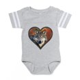 thumbnail image 1 of CafePress - Wolf Heart - Cute Infant Baby Football Bodysuit, 1 of 3