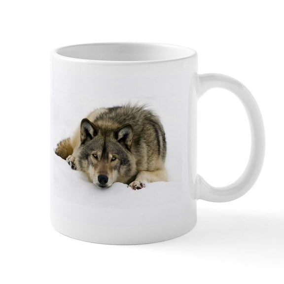 CafePress - Wolf In The Snow2000 Mugs - 11 oz Ceramic Mug - Novelty Coffee Tea Cup