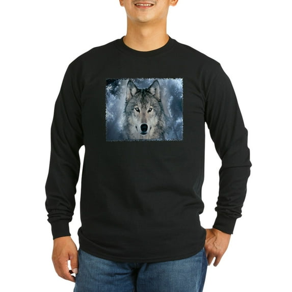 CafePress - Wolf Long Sleeve Dark T Shirt - Long Sleeve Dark T-Shirt