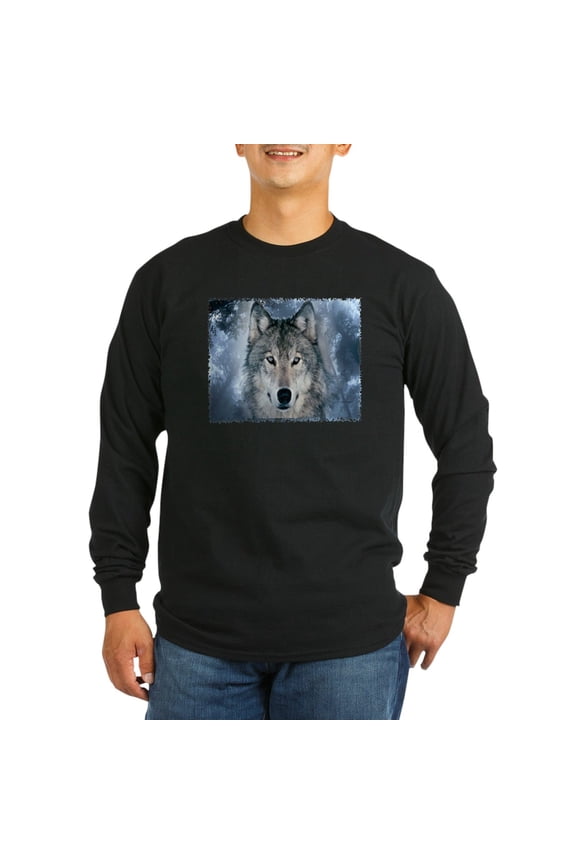 - Wolf Long Sleeve Dark T Shirt - Long Sleeve Dark T-Shirt