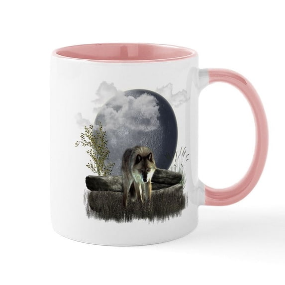 CafePress - Wolf Mug - 11 oz Ceramic Mug - Novelty Coffee Tea Cup