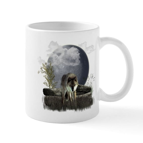 CafePress - Wolf Mug - 11 oz Ceramic Mug - Novelty Coffee Tea Cup