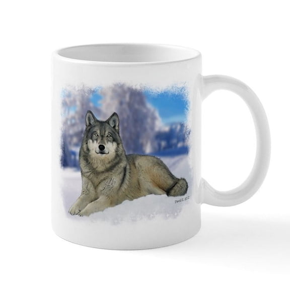 CafePress - Wolf Mug - 11 oz Ceramic Mug - Novelty Coffee Tea Cup