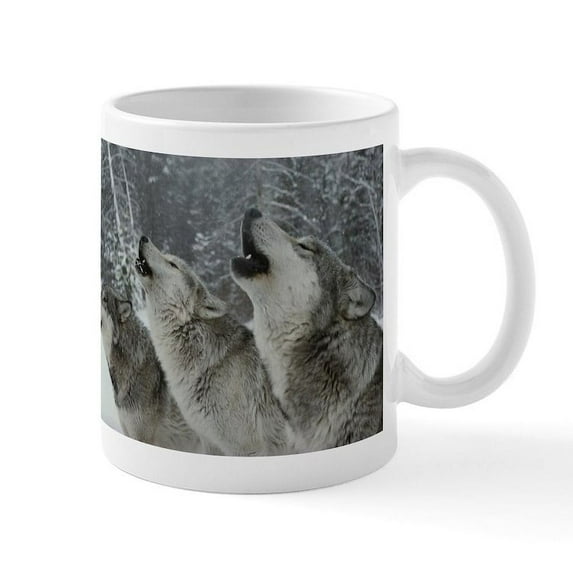 CafePress - Wolf Mug - 11 oz Ceramic Mug - Novelty Coffee Tea Cup