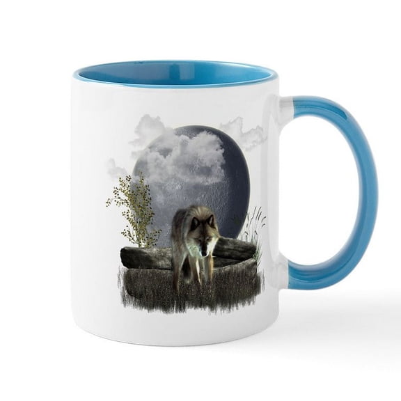 CafePress - Wolf Mug - 11 oz Ceramic Mug - Novelty Coffee Tea Cup