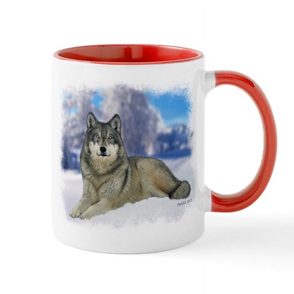 CafePress - Wolf Mug - 11 oz Ceramic Mug - Novelty Coffee Tea Cup