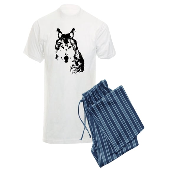CafePress - Wolf Pajamas - Men's Light Pajamas