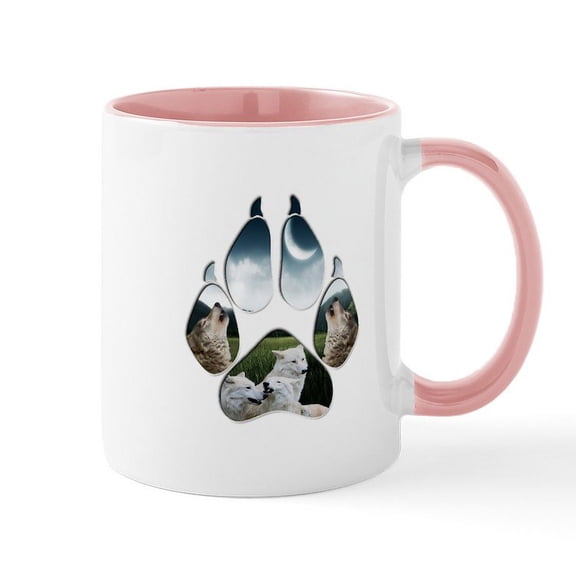 CafePress - Wolf Print Mug - 11 oz Ceramic Mug - Novelty Coffee Tea Cup