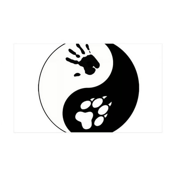 CafePress - Wolf Therian Ying Yang - 35x21 Wall Decal
