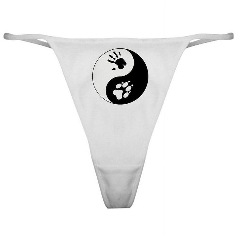 CafePress - Wolf Therian Ying Yang Classic Thong - Women's Sexy Novelty  Thong Panties Underwear 