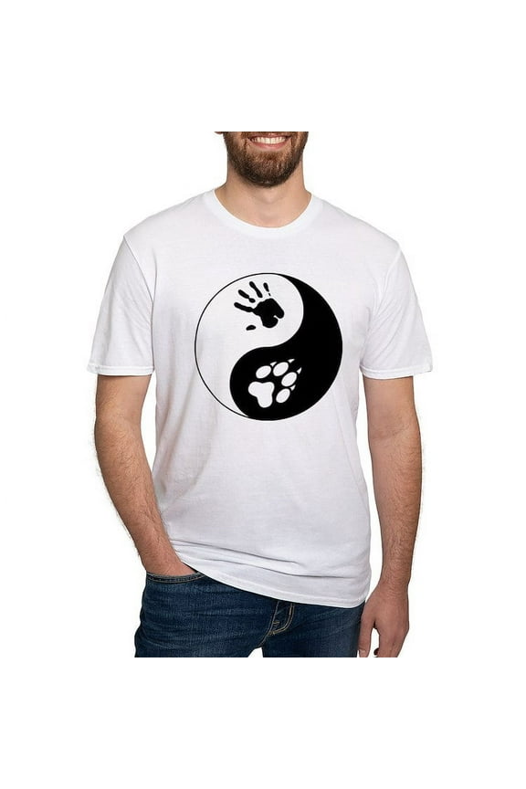 - Wolf Therian Ying Yang Fitted T Shirt - Fitted T-Shirt, Vintage Fit Soft Cotton Tee