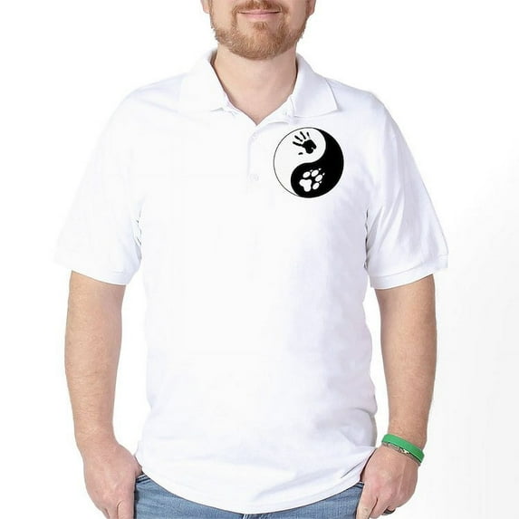 CafePress - Wolf Therian Ying Yang Golf Shirt - Golf Shirt, Pique Knit Golf Polo