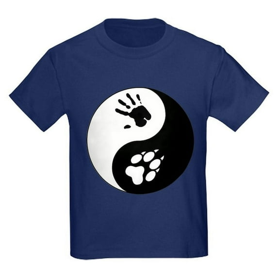 CafePress - Wolf Therian Ying Yang Kids Dark T Shirt - Dark T-Shirt Kids XS-XL