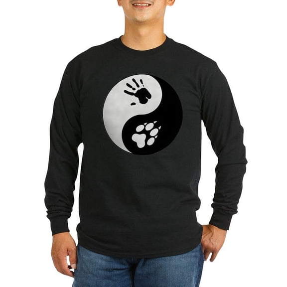 CafePress - Wolf Therian Ying Yang Long Sleeve Dark T Shirt - Long Sleeve Dark T-Shirt