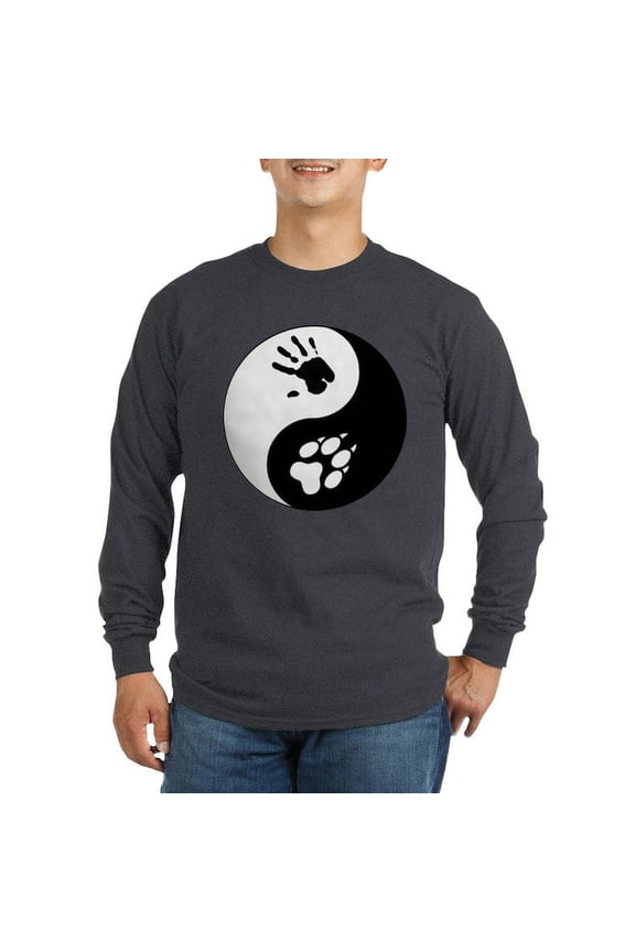 - Wolf Therian Ying Yang Long Sleeve Dark T Shirt - Long Sleeve Dark T-Shirt