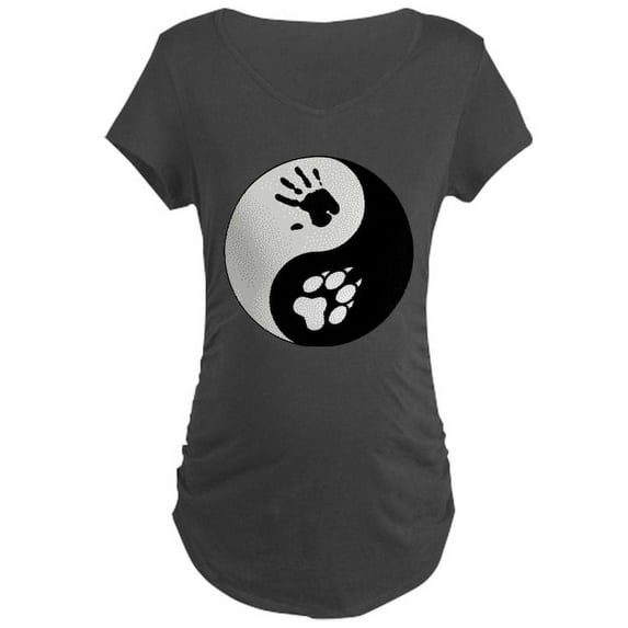 CafePress - Wolf Therian Ying Yang Maternity Dark T Shirt - Maternity Dark T-Shirt