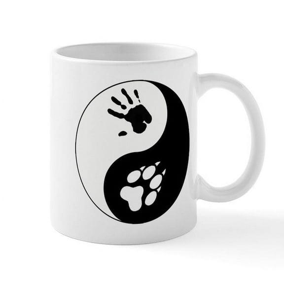 CafePress - Wolf Therian Ying Yang Mug - 11 oz Ceramic Mug - Novelty Coffee Tea Cup