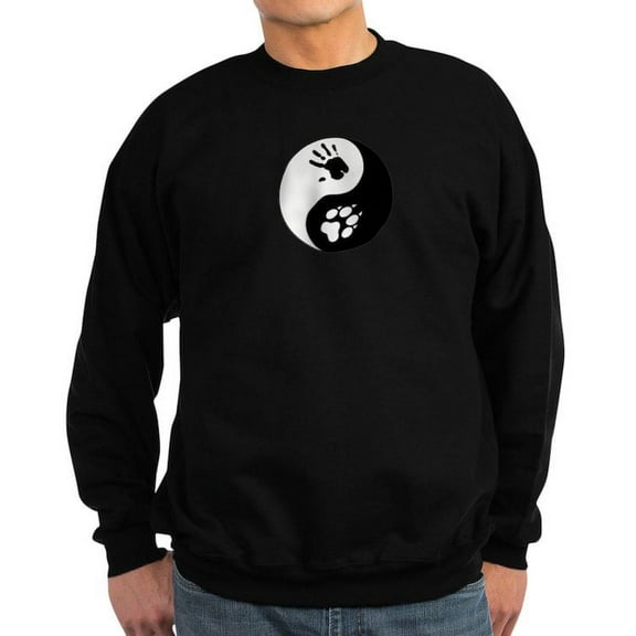 CafePress - Wolf Therian Ying Yang Sweatshirt (Dark) - Classic Crew Neck Sweatshirt