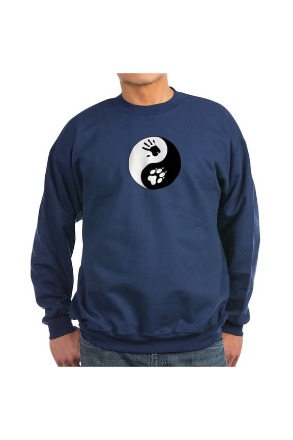 - Wolf Therian Ying Yang Sweatshirt (Dark) - Classic Crew Neck Sweatshirt