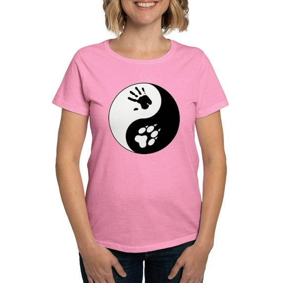 CafePress - Wolf Therian Ying Yang Women's Dark T Shirt - Women's Traditional Fit Dark T-Shirt