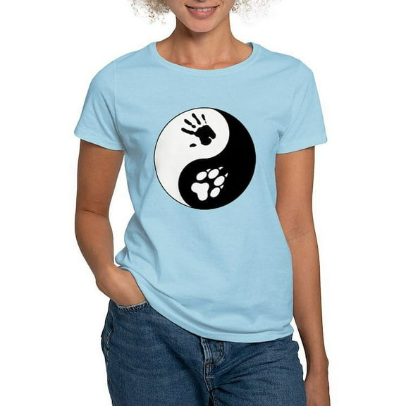CafePress - Wolf Therian Ying Yang Women's Light T Shirt - Women's Classic T-Shirt