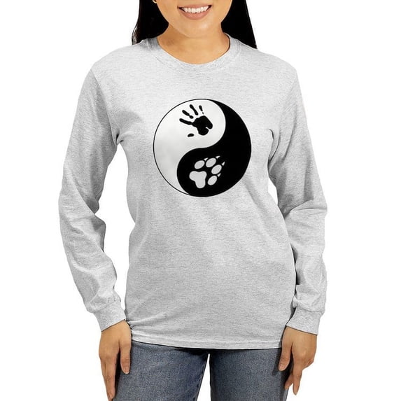 CafePress - Wolf Therian Ying Yang Women's Long Sleeve T Shirt - Women's Long Sleeve Graphic Casual T-Shirt