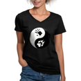 thumbnail image 1 of CafePress - Wolf Therian Ying Yang Women's V Neck Dark T Shirt - Women's V-Neck Dark T-Shirt, 1 of 4