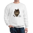 thumbnail image 1 of CafePress - Wolf Totem Animal Guide Watercolor Natu Sweatshirt - Crew Neck Sweatshirt, 1 of 4