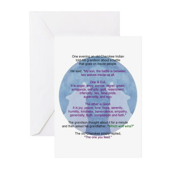 CafePress - Wolf Wisdom - Greeting Cards (Pk of 10) Matte
