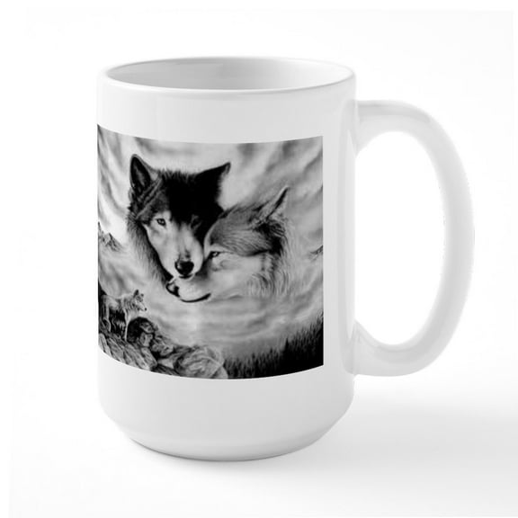 CafePress - Wolves Ceramic Mug - 15 oz Ceramic Large White Novelty Mug