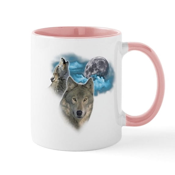 CafePress - Wolves Moon 2 Mug - 11 oz Ceramic Mug - Novelty Coffee Tea Cup