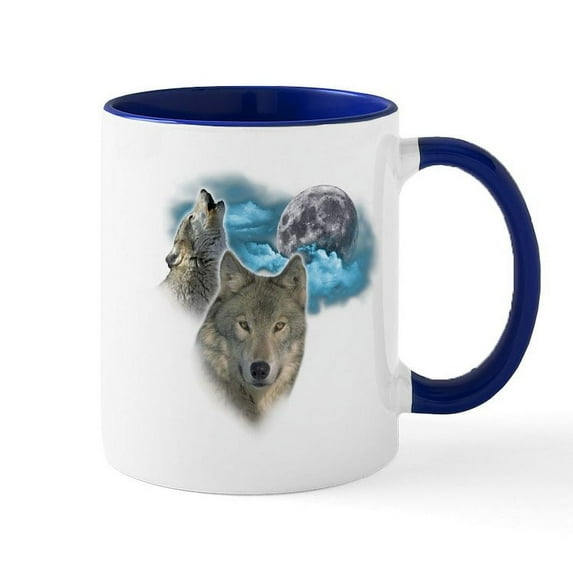 CafePress - Wolves Moon 2 Mug - 11 oz Ceramic Mug - Novelty Coffee Tea Cup