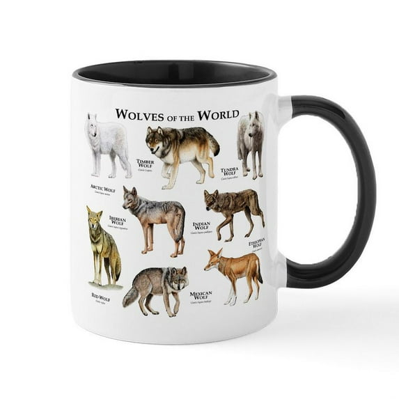 CafePress - Wolves Of The World Mug - 11 oz Ceramic Mug - Novelty Coffee Tea Cup