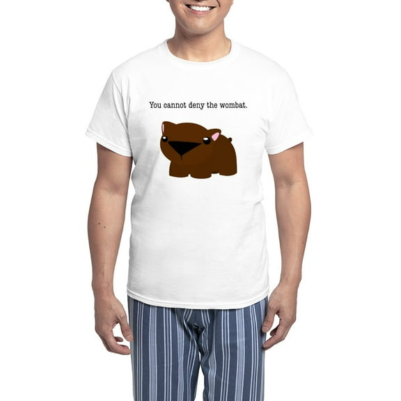 CafePress - Wombat Men's Light Pajamas - Men's Light Loose Fit Cotton Pajama Set