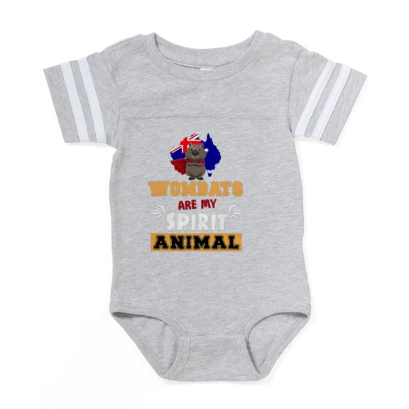 CafePress - Wombats Are My Spirit Animal Australia Flag Premiu - Cute Infant Baby Football Bodysuit