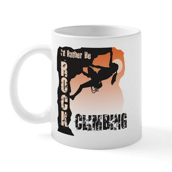 CafePress - Women's Rock Climbing Mug - 11 oz Ceramic Mug - Novelty Coffee Tea Cup