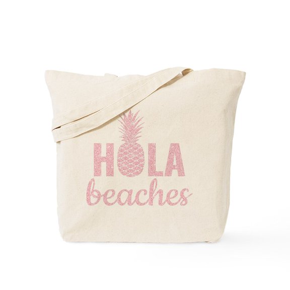 CafePress - Womens Hola Beaches Rose Gold Fun Cute St Tote Bag - Unisex Canvas Tote Bag, Beige, 1-Piece