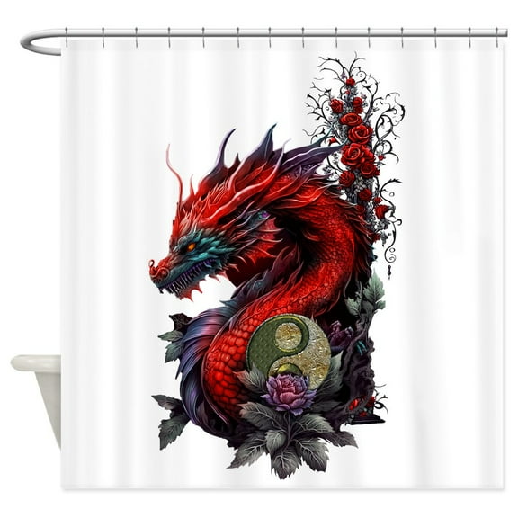 CafePress - Wonderful Chinese Dragon - Unique Fabric Shower Curtain 70" x 72"