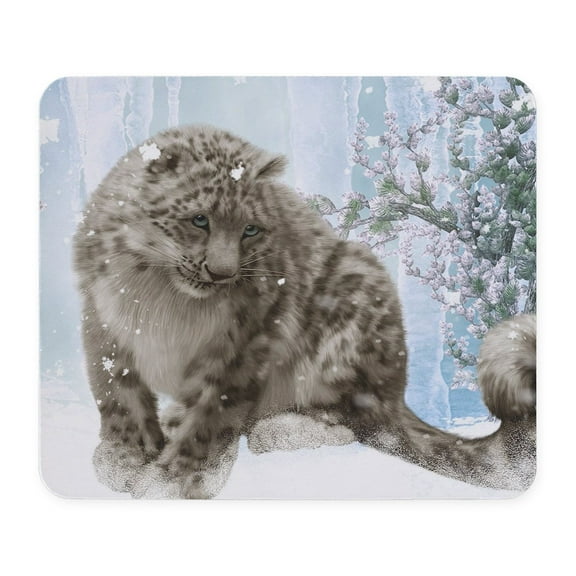 CafePress - Wonderful Snowleopard, Winter Landscape Mousepad - Non-slip Rubber Mousepad, Gaming Mouse Pad