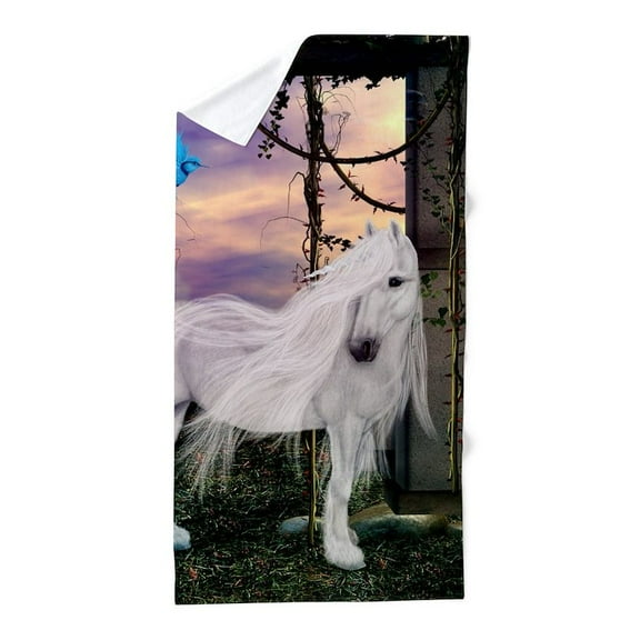 CafePress - Wonderful Unicorn With Fantasy Bird - Large Beach Towel, Soft 30"x60" Towel with Unique Design