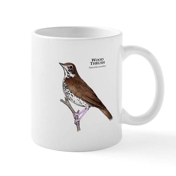 CafePress - Wood Thrush Mug - 11 oz Ceramic Mug - Novelty Coffee Tea Cup