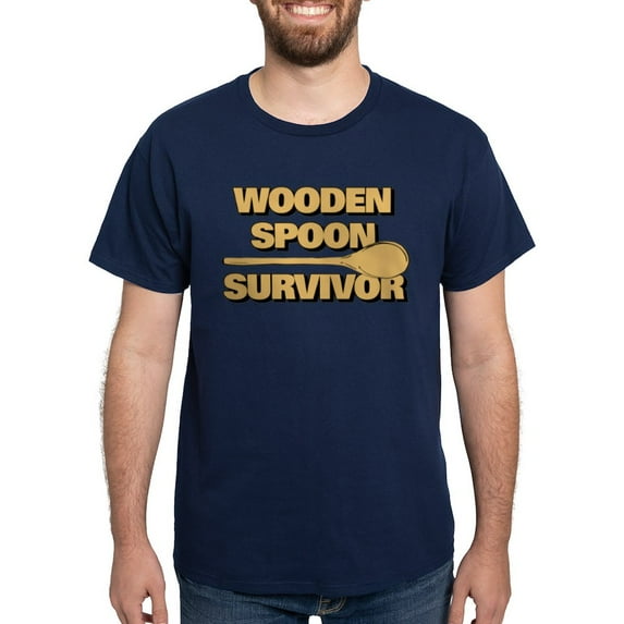 CafePress - Wooden Spoon Survivor Dark T Shirt - Men's Classic Graphic Cotton T-Shirt