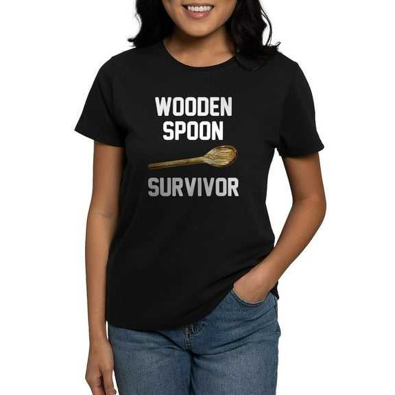 CafePress - Wooden Spoon Survivor Women's Dark T Shirt - Women's Traditional Fit Dark T-Shirt