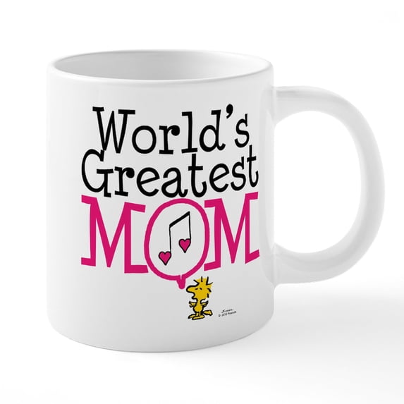 CafePress - Woodstock World'S Greatest Mom 20 Oz Ceramic - 20 Oz White Ceramic Mega Mug