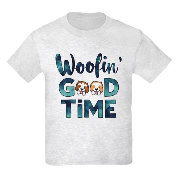 CafePress - Woofing Good Time Kids T Shirt - Light Classic Kids Graphic, Short Sleeve T-Shirt, Sizes XS-XL