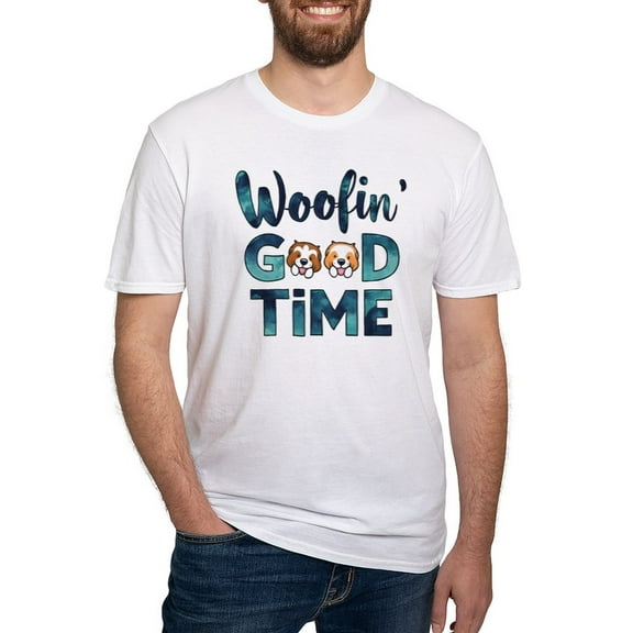 CafePress - Woofing Good Time Men's Classic T Shirt - Fitted T-Shirt, Vintage Fit Soft Cotton Tee