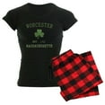 thumbnail image 1 of CafePress - Worcester Massachusetts Women's Dark Pajamas - Women's Short Sleeve Print T-Shirt and Pants Dark Cotton Pajama Set, 1 of 7